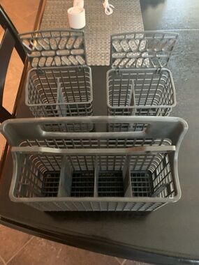 Gray Plastic Dishwasher Flatware and Utensil Caddy